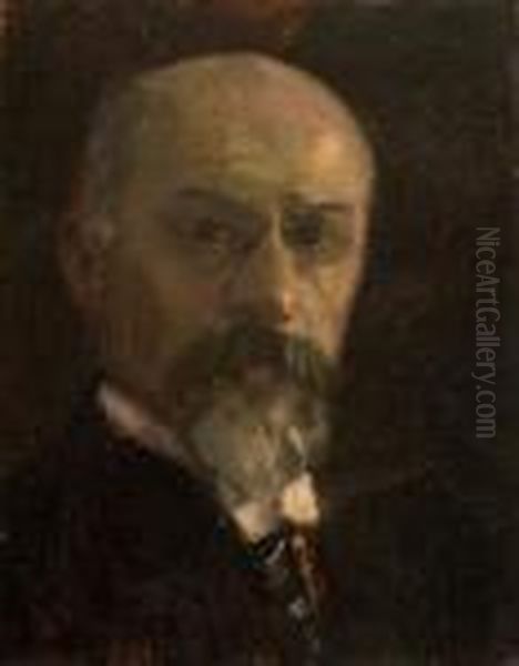 Portrait D'emile Fabre Oil Painting by Elie Anatole Pavil