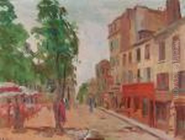 Rue Animee Oil Painting by Elie Anatole Pavil