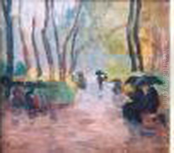 Les Couseuses De Bois De Boulogne Oil Painting by Elie Anatole Pavil