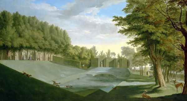 The Gardens at Chiswick House Oil Painting by Pieter Andreas Rysbrack