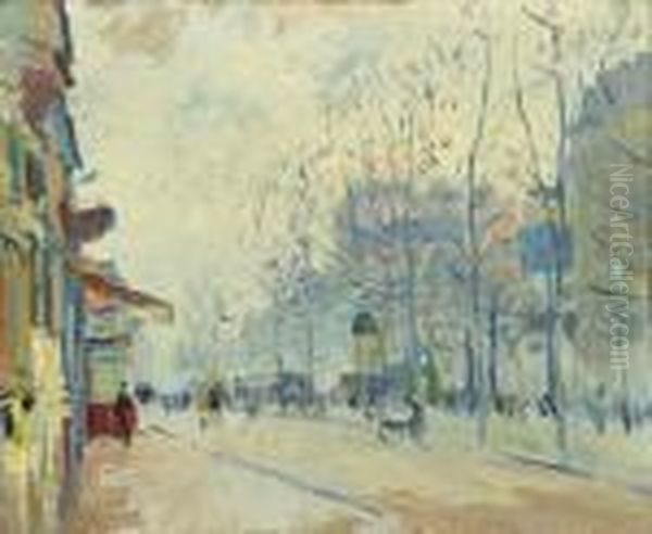 A Street Scene Oil Painting by Elie Anatole Pavil