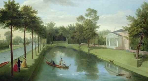 The Water Gardens of Chiswick House Oil Painting by Pieter Andreas Rysbrack