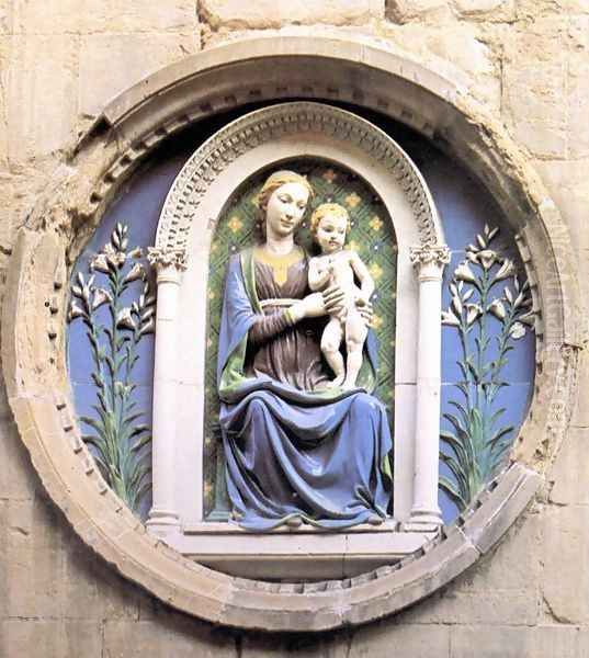 Madonna and Child Oil Painting by Luca della Robbia