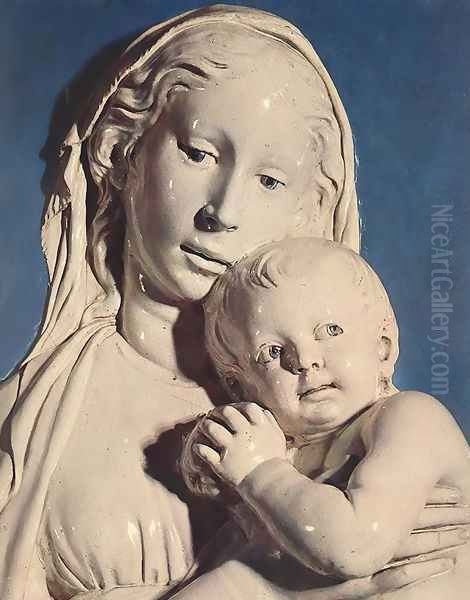 Madonna of the Apple [detail: 1] Oil Painting by Luca della Robbia