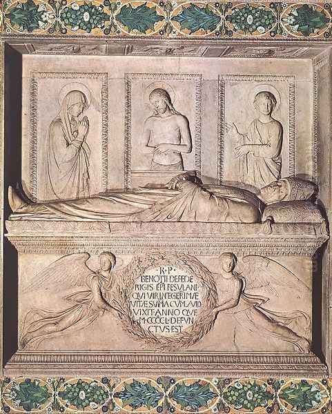 Monument to Bishop Benozzo Federighi Oil Painting by Luca della Robbia