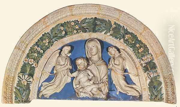 Madonna with Child and Angels Oil Painting by Luca della Robbia