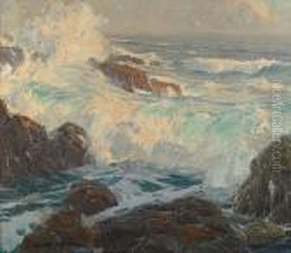 Surf At Laguna Oil Painting by Edgar Alwin Payne