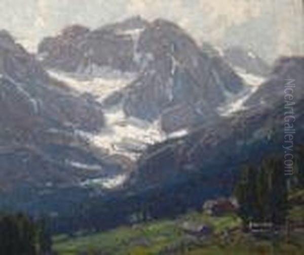 Alpine Scene - Switzerland Oil Painting by Edgar Alwin Payne