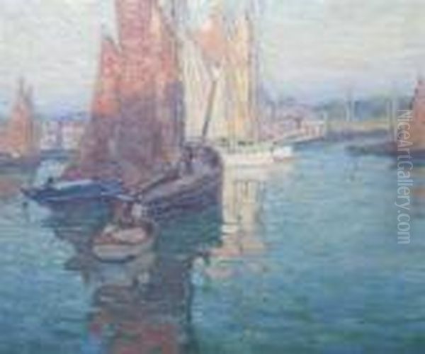 Brittany Boats Oil Painting by Edgar Alwin Payne