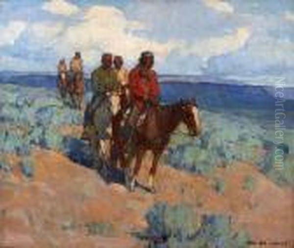 The Navajos Oil Painting by Edgar Alwin Payne