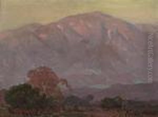 Purple Foothills - San Gabriel Mountains Oil Painting by Edgar Alwin Payne