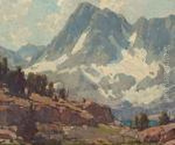 Sierra Glaciers And Lake Oil Painting by Edgar Alwin Payne