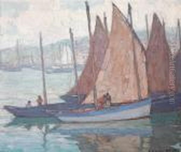 Sardine Boats Oil Painting by Edgar Alwin Payne