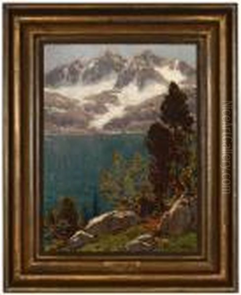 Azure Lake Oil Painting by Edgar Alwin Payne