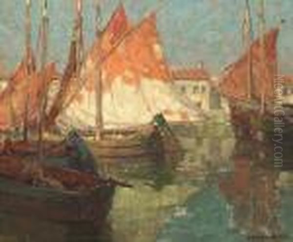 Harbor Of Golden Sails Oil Painting by Edgar Alwin Payne