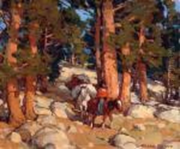 Goldminer On Horseback Oil Painting by Edgar Alwin Payne