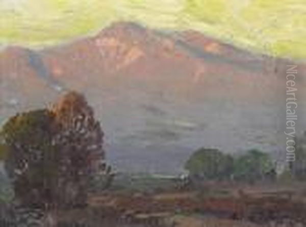 Mountains At Sundown Oil Painting by Edgar Alwin Payne