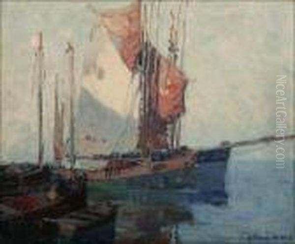 Brittany Boats Oil Painting by Edgar Alwin Payne