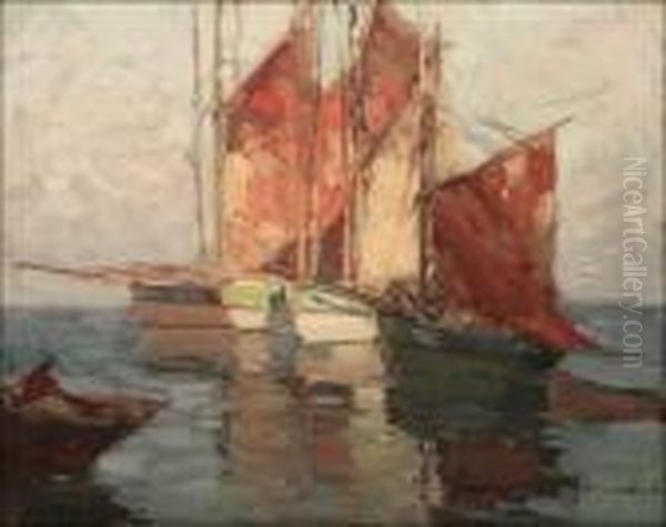 Brittany Boats Oil Painting by Edgar Alwin Payne