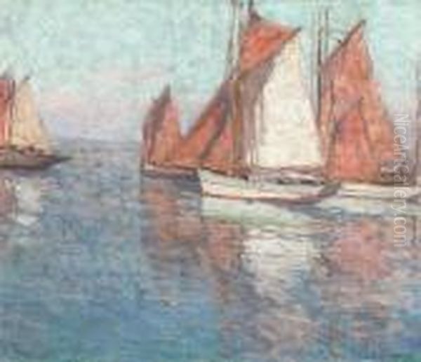 Fishing Boats Oil Painting by Edgar Alwin Payne