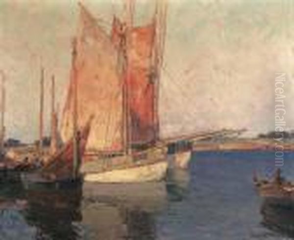 Brittany Boats Oil Painting by Edgar Alwin Payne