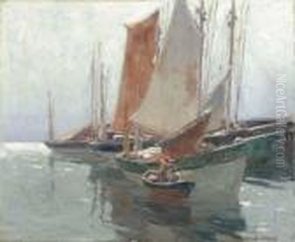 Fishing Boats Oil Painting by Edgar Alwin Payne