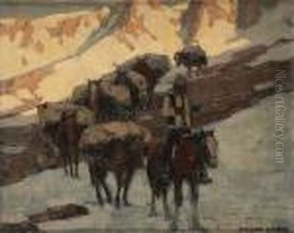 Pack Train Oil Painting by Edgar Alwin Payne