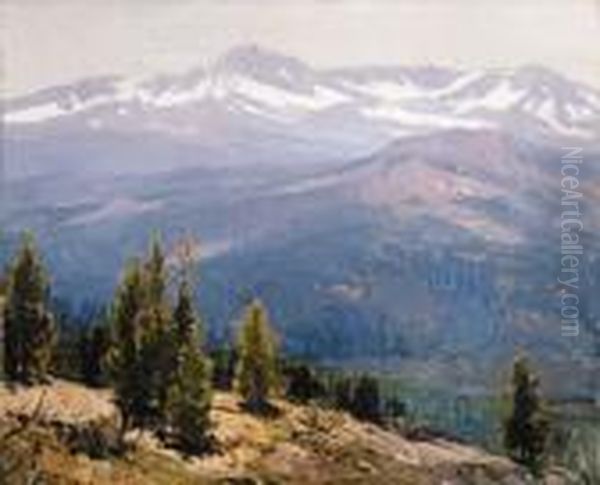 View Of Distant Peaks Oil Painting by Edgar Alwin Payne