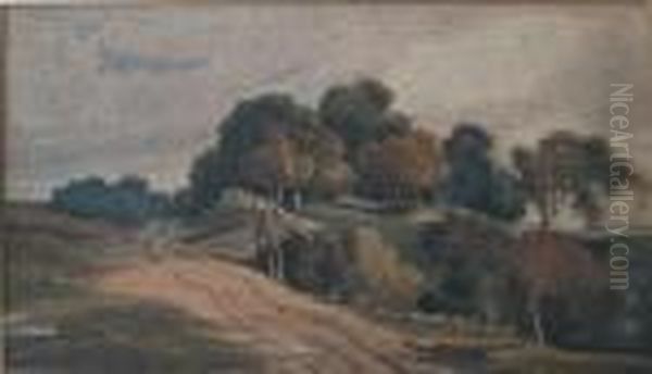 A Country Lane Oil Painting by William Payne