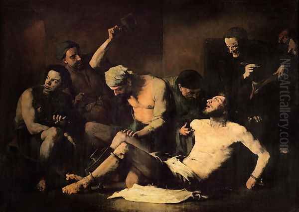 The Torture of Alonso Cano (1601-67) c.1867 Oil Painting by Theodule Augustine Ribot