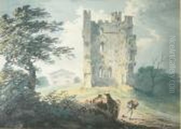 Helmsley Castle, Yorkshire Oil Painting by William Payne