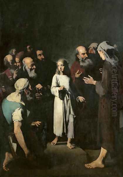 Jesus with the Doctors Oil Painting by Theodule Augustine Ribot