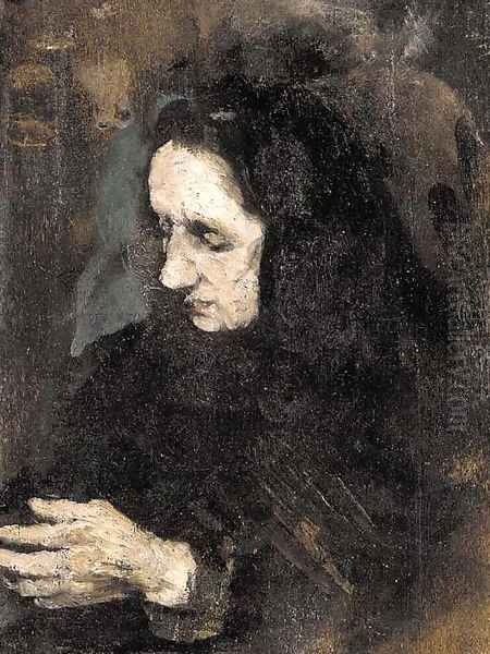 Etude pour le portrait de la soeur du peintre (Study for a portrait of the artist's sister) Oil Painting by Theodule Augustine Ribot