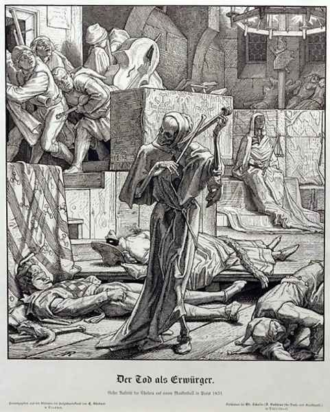 Death as Assassin, 1851 Oil Painting by Alfred Rethel