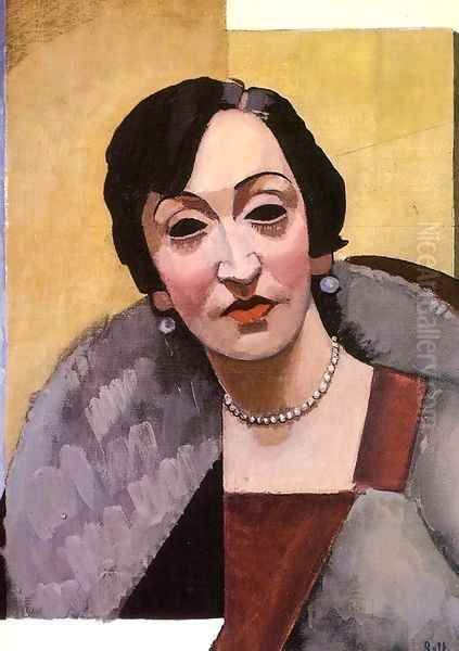 Woman with Necklace 1927 Oil Painting by Alfred Rethel