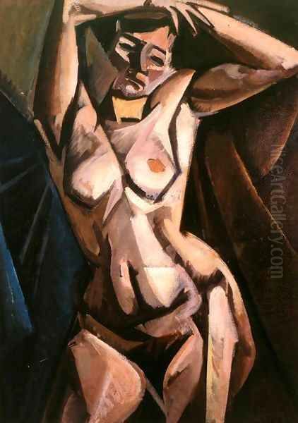 Lounging Nude 1912 Oil Painting by Alfred Rethel