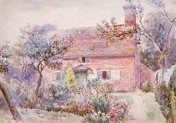 A Cottage Garden Oil Painting by Charles Rowbotham