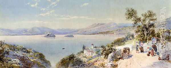 A View Of Lake Maggiore And The Borromean Islands Oil Painting by Charles Rowbotham