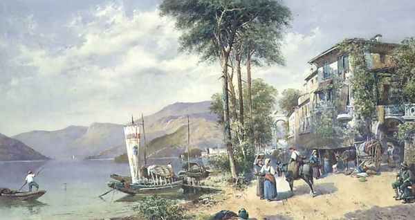 Luvino, Lake Maggiore Oil Painting by Charles Rowbotham