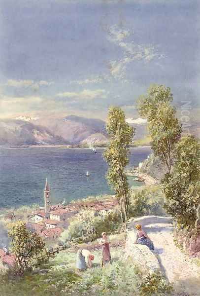 Laveno, Lago Maggiore Oil Painting by Charles Rowbotham