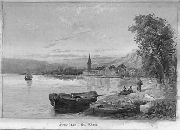 Braubach on the Rhine Oil Painting by Charles Rowbotham