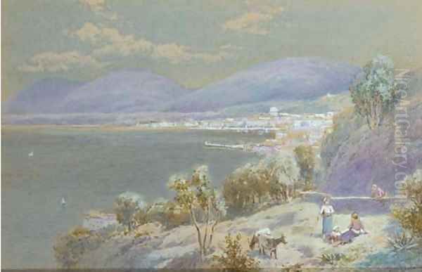 Castel a Mare, Sicily Oil Painting by Charles Rowbotham