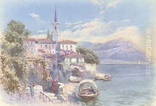 Lake of Lugano Oil Painting by Charles Rowbotham