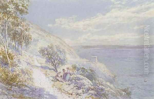 On the coast at Genoa, near Stephano Oil Painting by Charles Rowbotham