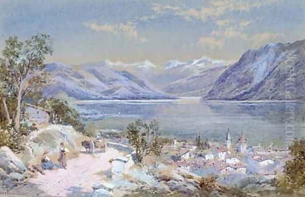 Pandex on the Lake of Lausanne Oil Painting by Charles Rowbotham