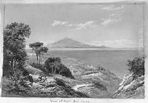 View of Capri from Massa Oil Painting by Charles Rowbotham