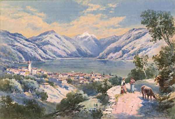 Vevey, Switzerland Oil Painting by Charles Rowbotham