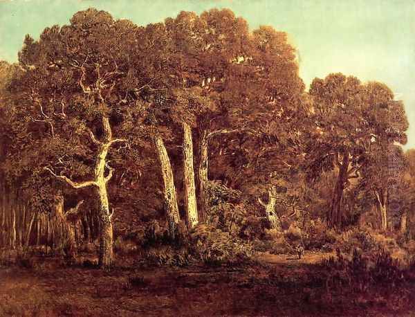 The Great Oaks of the Vieux Bas-Breau Oil Painting by Etienne-Pierre Theodore Rousseau