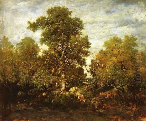 The Pond Oil Painting by Etienne-Pierre Theodore Rousseau