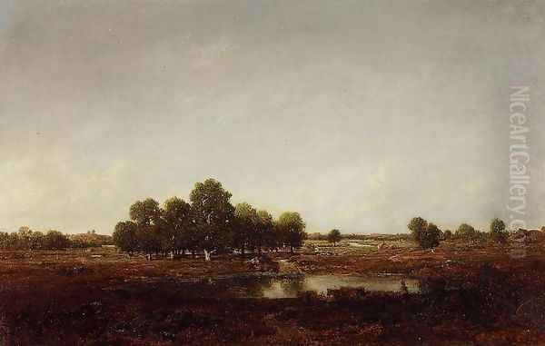 Marsh Land Oil Painting by Etienne-Pierre Theodore Rousseau